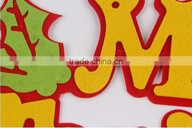 Merry Christmas Window listing Christmas decorations non-woven fabrics English Letters decorations