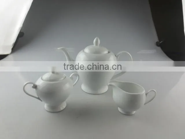 3pcs of white porcelain tea set for wholesales