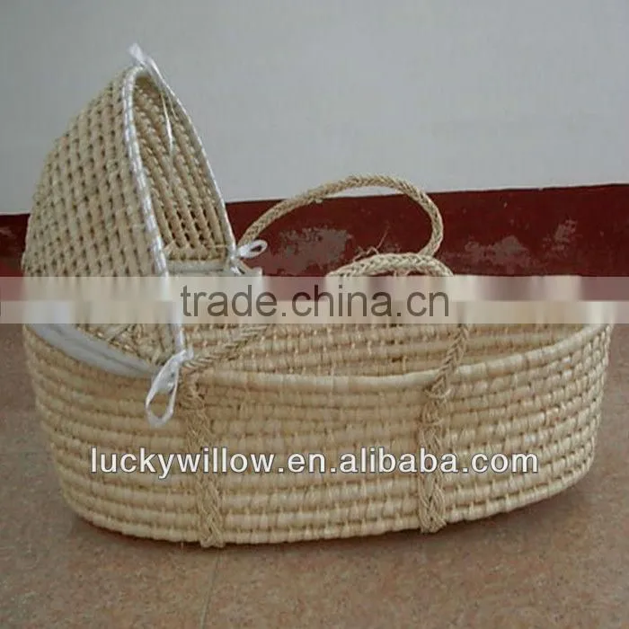 hand made white wickerbaby cloth basket for home use