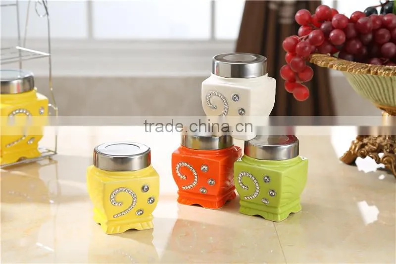 colorful kitchen ceramic canister set