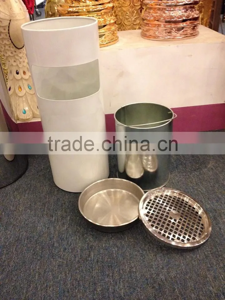 Round metal Color coded dustbin with ashtray GPX-17
