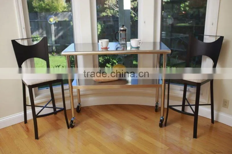 Stainless Steel Work Table with Wheels and Storage