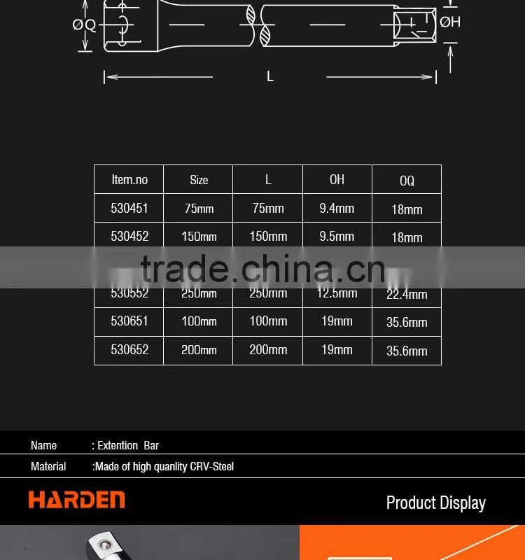 Chrome Vanadium Professional 3/4" Extention Bar