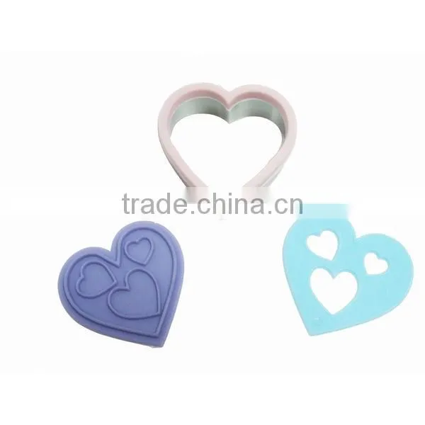 CC7520 Star 3 in 1 Cookie Cutter Cookie Stencil custom cookie stamp