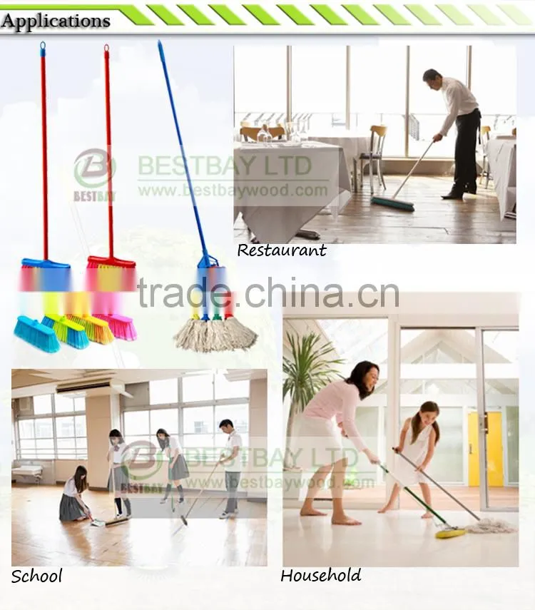 Cheap price wooden handle brush/long handle soft brush/wooden broom stick making machine
