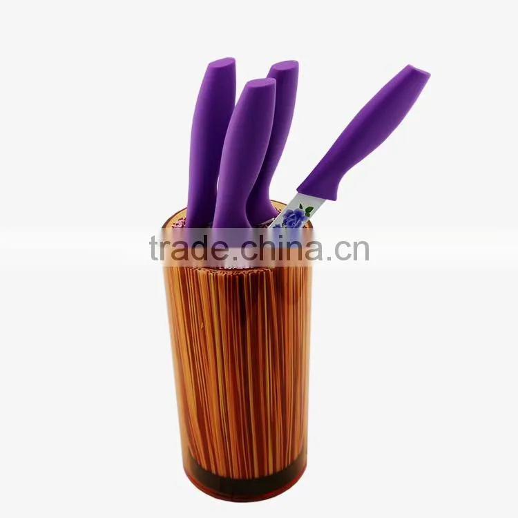 Home decor new design kitchenware knife display racks plastic knife accessories fiber rods holder