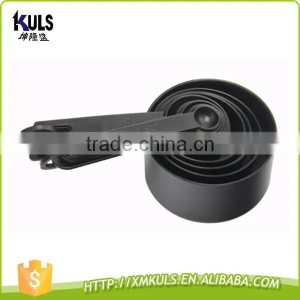 Whole sale black 10 pcs Plastic measuring spoon scoop set