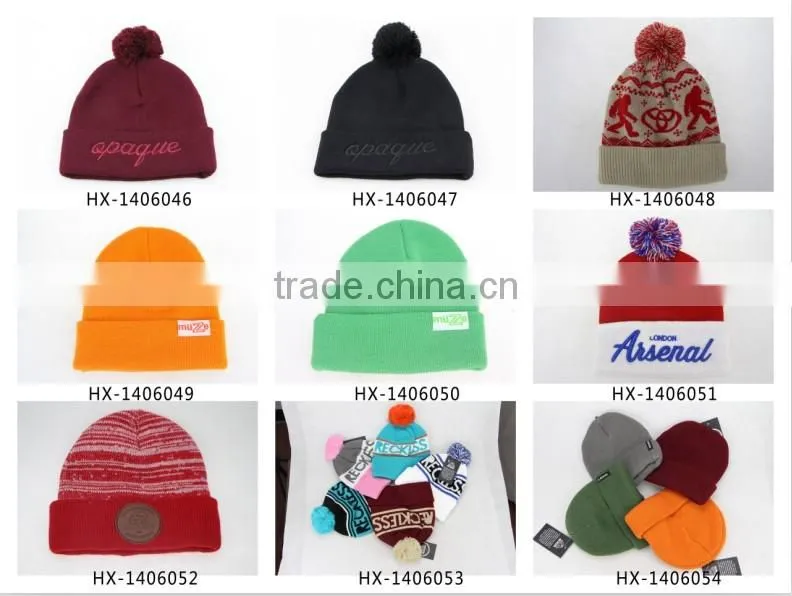 Wholesale High Quality Hip Hop Custom Leather Patch Beanies