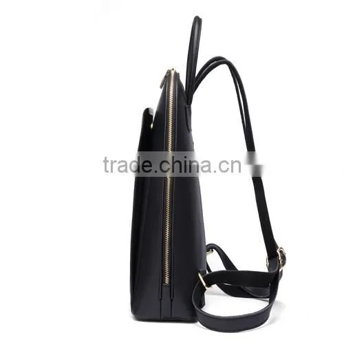 2016 black pattern leather backpack girl school bag