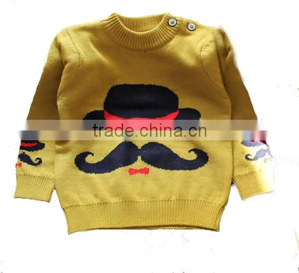 Cartoon Style Wool Sweater Design for Baby Kids