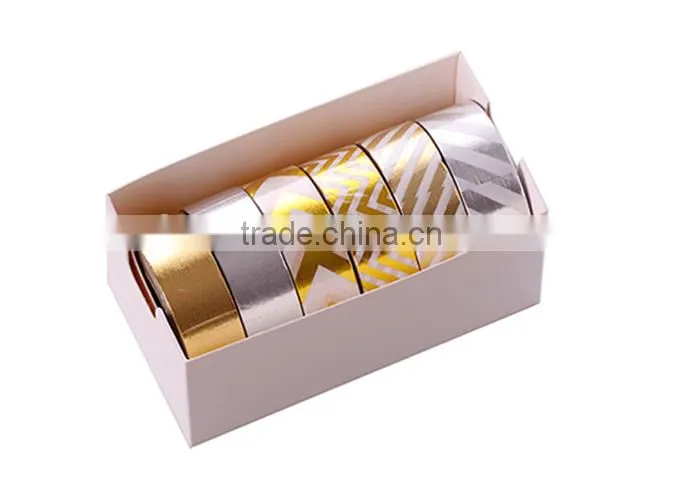 6 colors washi tape one set adhesive washy tape gold stamping tape
