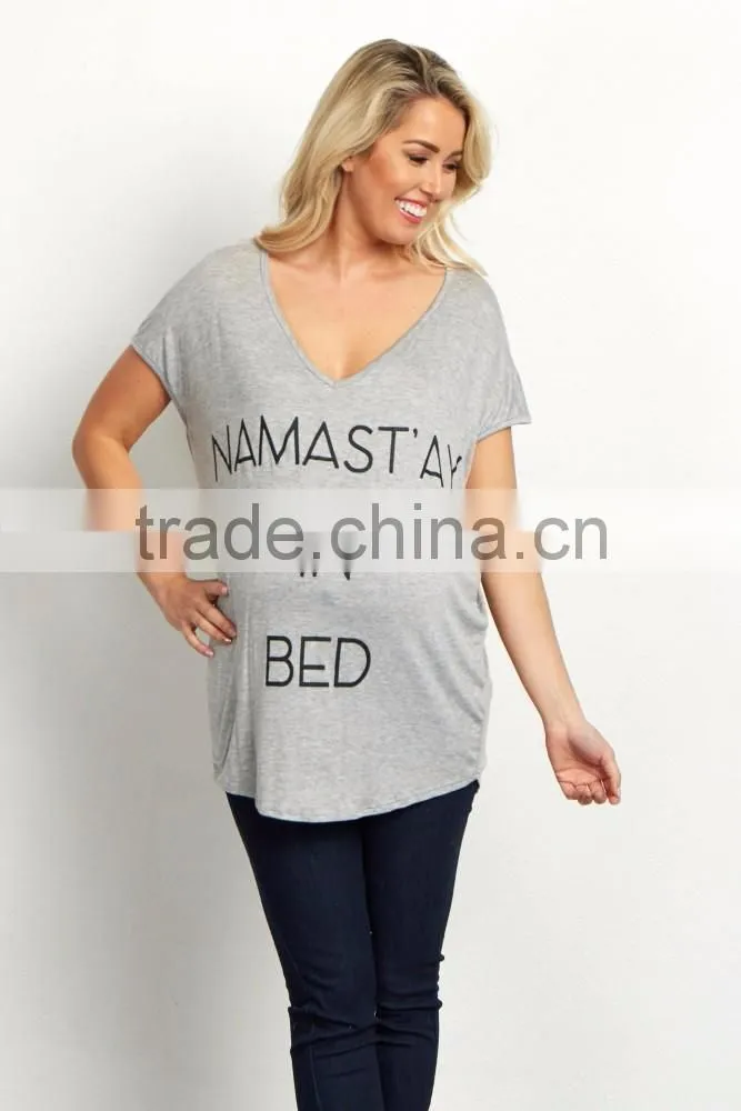 Wholesale graphic print short sleeve maternity wear fashion women maternity top