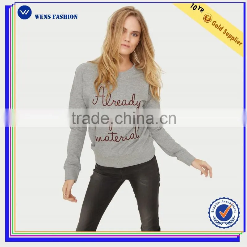 2016 wensfashion costume women leather and LightGrey long sleeved sweatshirt with hood