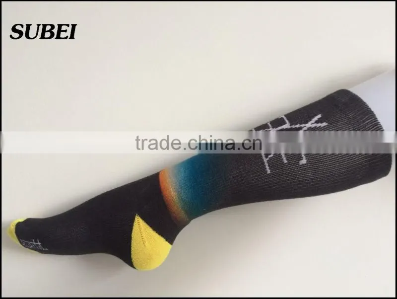 High quality sunny and mountain photo digital print crew fashion sport socks