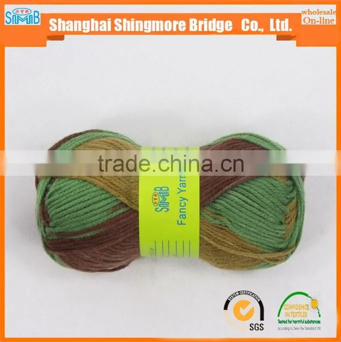Knitted yarns China supplier cheapest wholesale oeko tex certified 100% acrylic yarn, space dyeing multicolor yarn for scarf