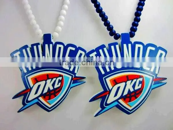 Hiphop Style Wooden Necklace Acrylic Chain Pendant