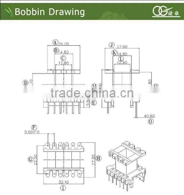 EI40 vertical phenol bobbin in transformer