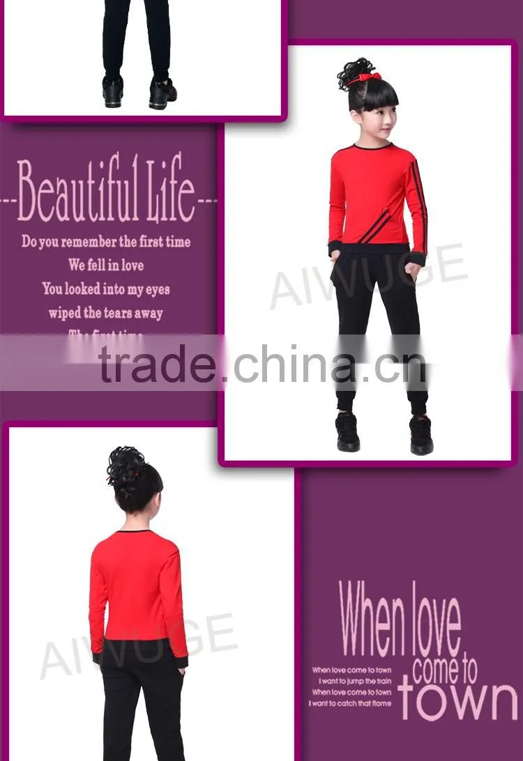 Fashion Girls Jogging Suit Kids Gymnastics/Sport Suits Hoodies And Pants With Pockets