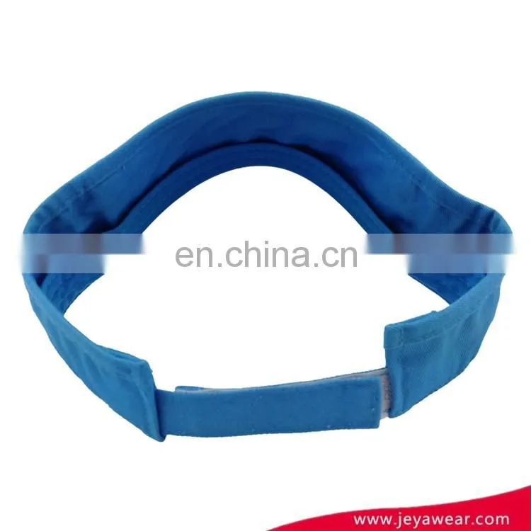 10856 cotton twill light blue sun visor promotional visor with BUPA flat embroidery