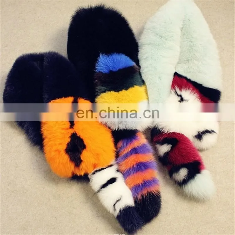 2017 Custom New Design Fashion Real Fox Fur Korean Scarf
