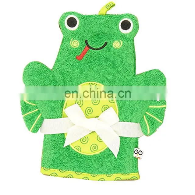 Baby Shower Gifts Terry Cloth Animal Shaped Bath Puppets Gloves Baby Wash Mitt