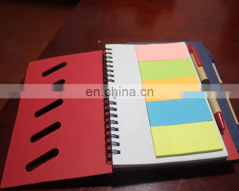 School Stationery Customized kraft paper cover notebook with pen
