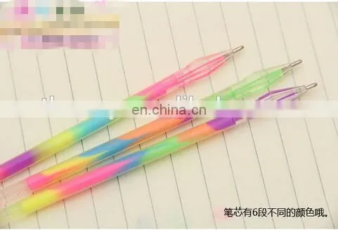 Super Cute Crystal Big Diamond Pens Six Color in One Gel Ink Pen Rollerball Colorful Gel Ink Pen Set Pack of 12