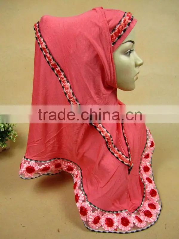 A515 Flower design 2 piece cotton Al- Amira hijabs