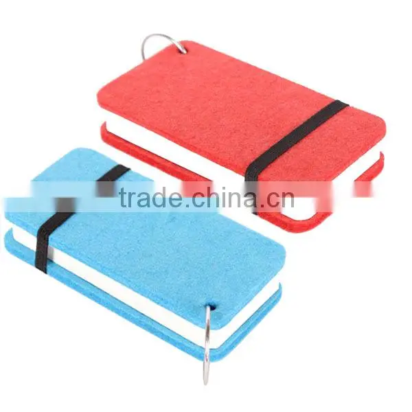 eco-friendly felt spiral notebook high qulaity mini wool notebook Multicolor cover with elastic