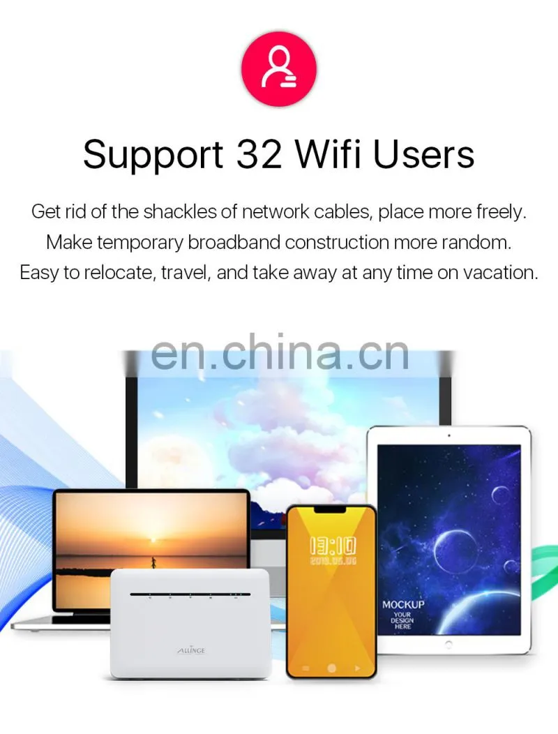 ALLINGE SDS1569 B316 B535 4g Cat6 LTE Mobile Wireless Hotspot SIM Card WiFi Router With 3000mAh Battery