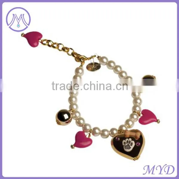 Fashion Animal Pet Jewelry Pet Cat Dog Blue Pearl Crystal dog necklace