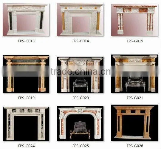 Beautiful White Natural Marble Stone Fireplace