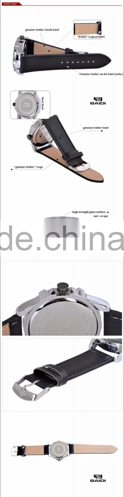 Optional Leather And Stainless Steel Watch Straps Unisex Watch With Great Dial
