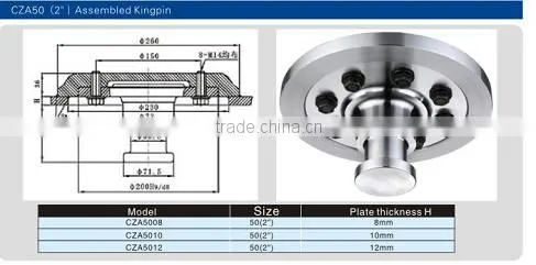 2"/3.5" assembled kingpin for trailer or truck