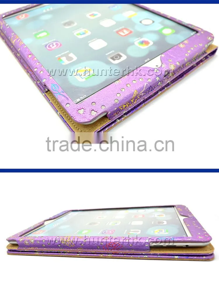 Diamond Shiny Rose Garden Tablet Case For iPad Air