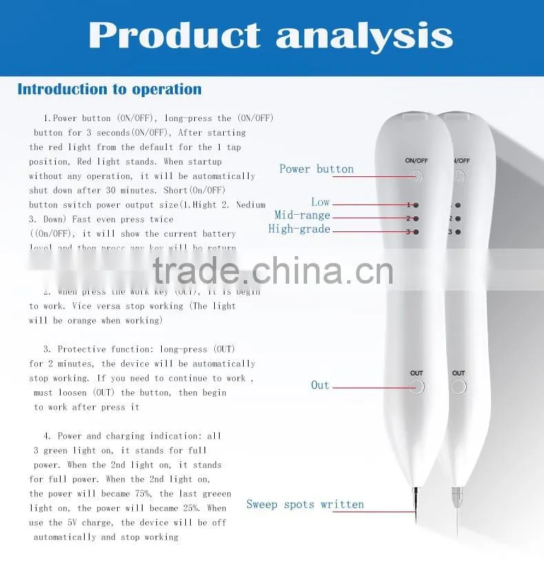 2016 Latest High-tech skin tag wart spot removal beauty pen for skin care with CE cetificate