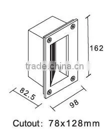 Rectangle ip54 led lamp led terrace lamp 18pcs emitter 1.26W