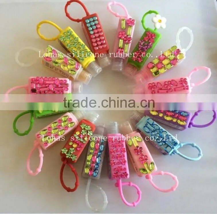 Customized Logo Silicone Coloring hand sanitizer pocket holder