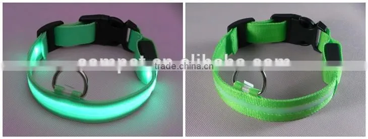 2.5cm Mesh Structure Led Bright Pet Collars for Dogs, 4 sizes 6 colors support Mixed Wholesale