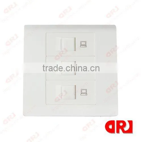 cat5e three ports optical faceplate