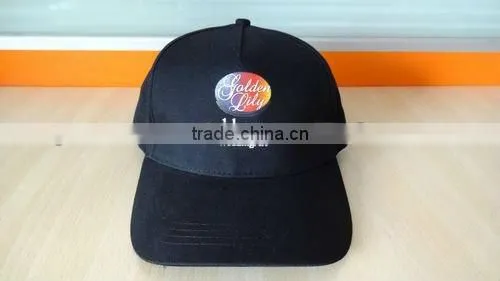 black custom cotton printing 5 panel hat custom