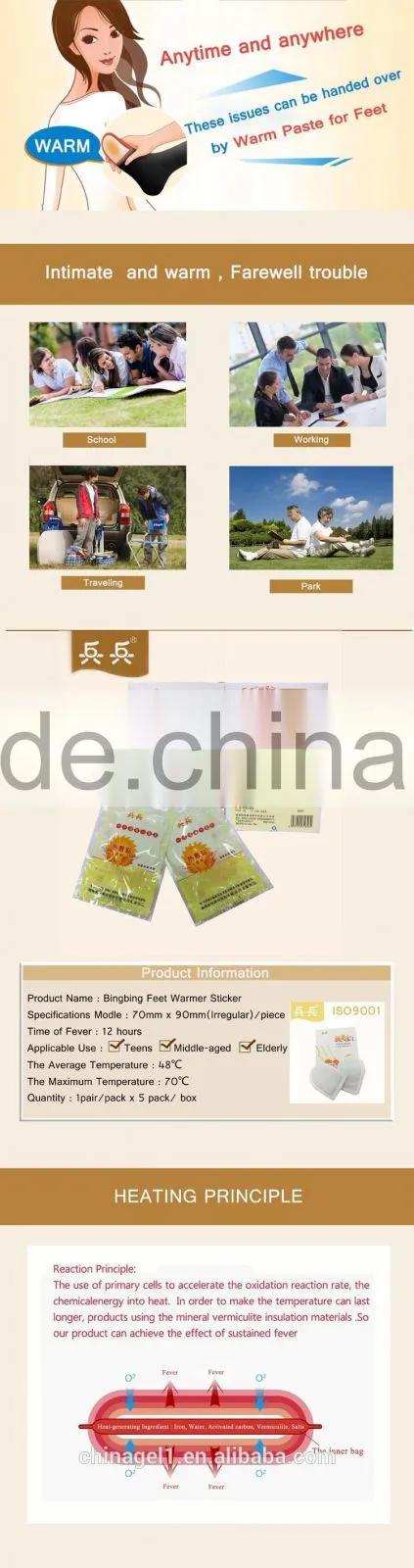 Top quality body warmer heat patch toe warmers pad shoes warmer heat pad