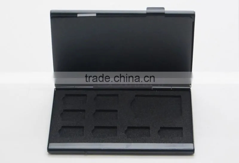 11 Slot Aluminium EVA Material Black 3DS Card Case for 2x 3DS 8x TF 1x SD Card
