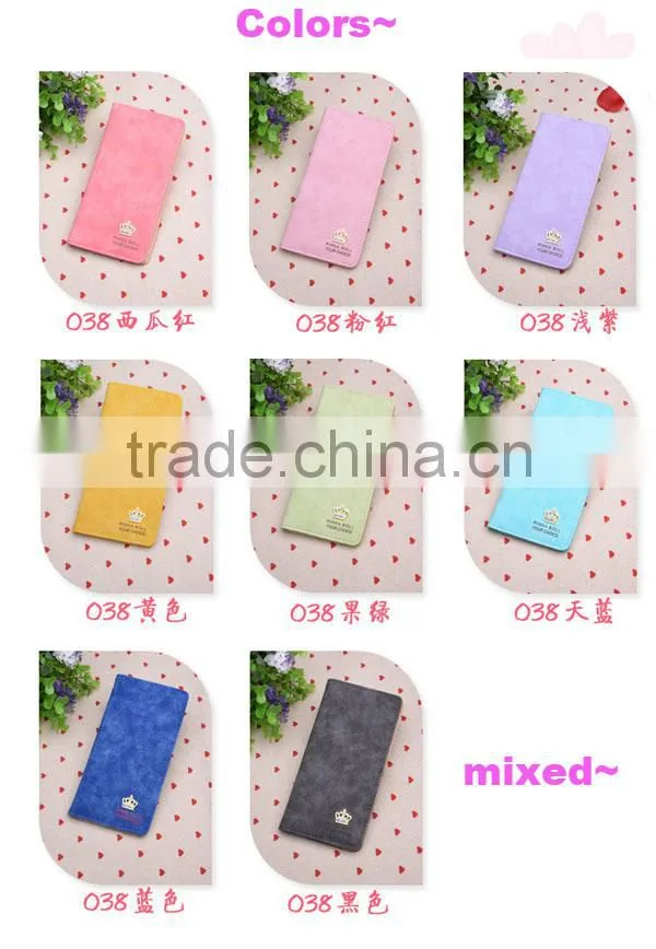Promotion gift Bifold cheap leather wallet for young lady