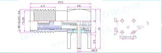RF application sma female right angle pcb rf connector