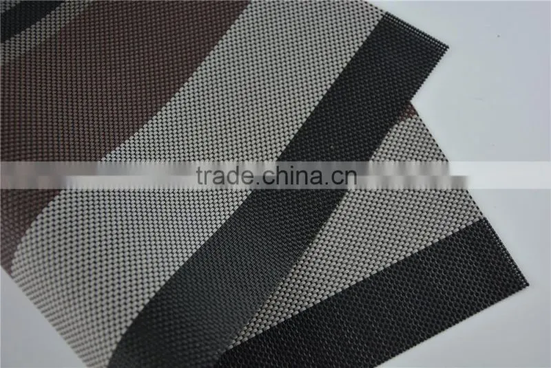 High quality dark color black with brown PVC strip placemat table mat home decoration