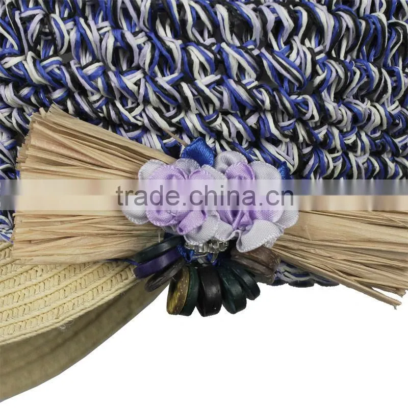 2013 new colorful fashion summer lady straw fluffy visor hat and cap