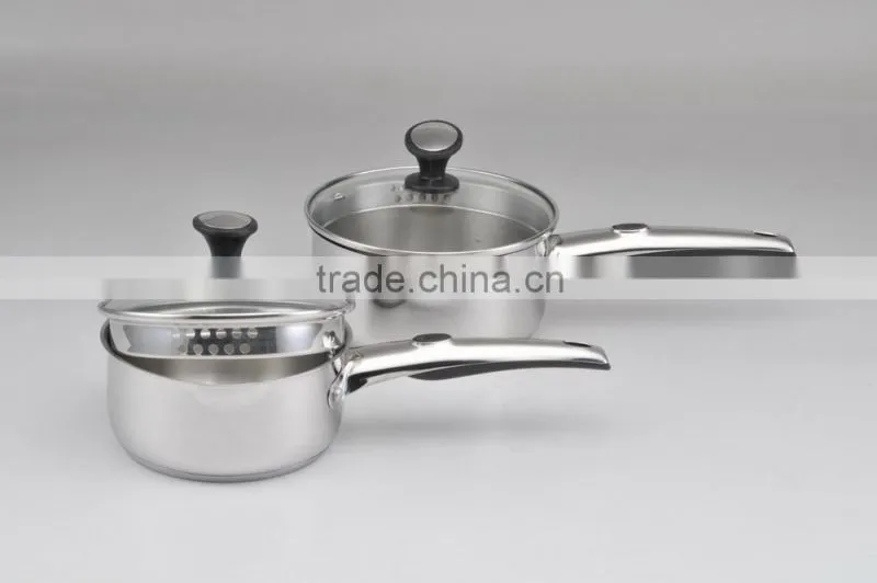 Pouring hole Lid 18/8 Stainless Steel Saucepan with Induction Bottom for Wholesale/Retailer
