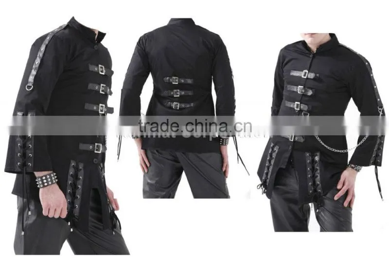 BLACK CYBER PUNK GOTHIC JACKET WITH LACES