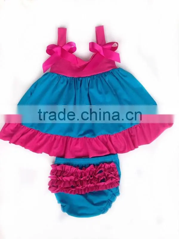 2015 new arrival baby swing top set red chervon ruffle swing top china factory cheap kids clothing wholesale